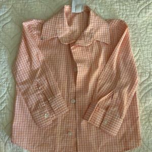 Orange and white long sleeve shirt